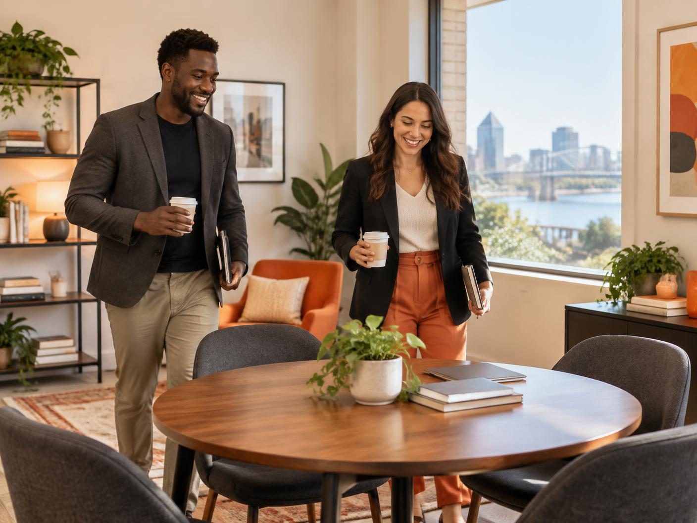 A welcoming space prepared for a small-business consultation